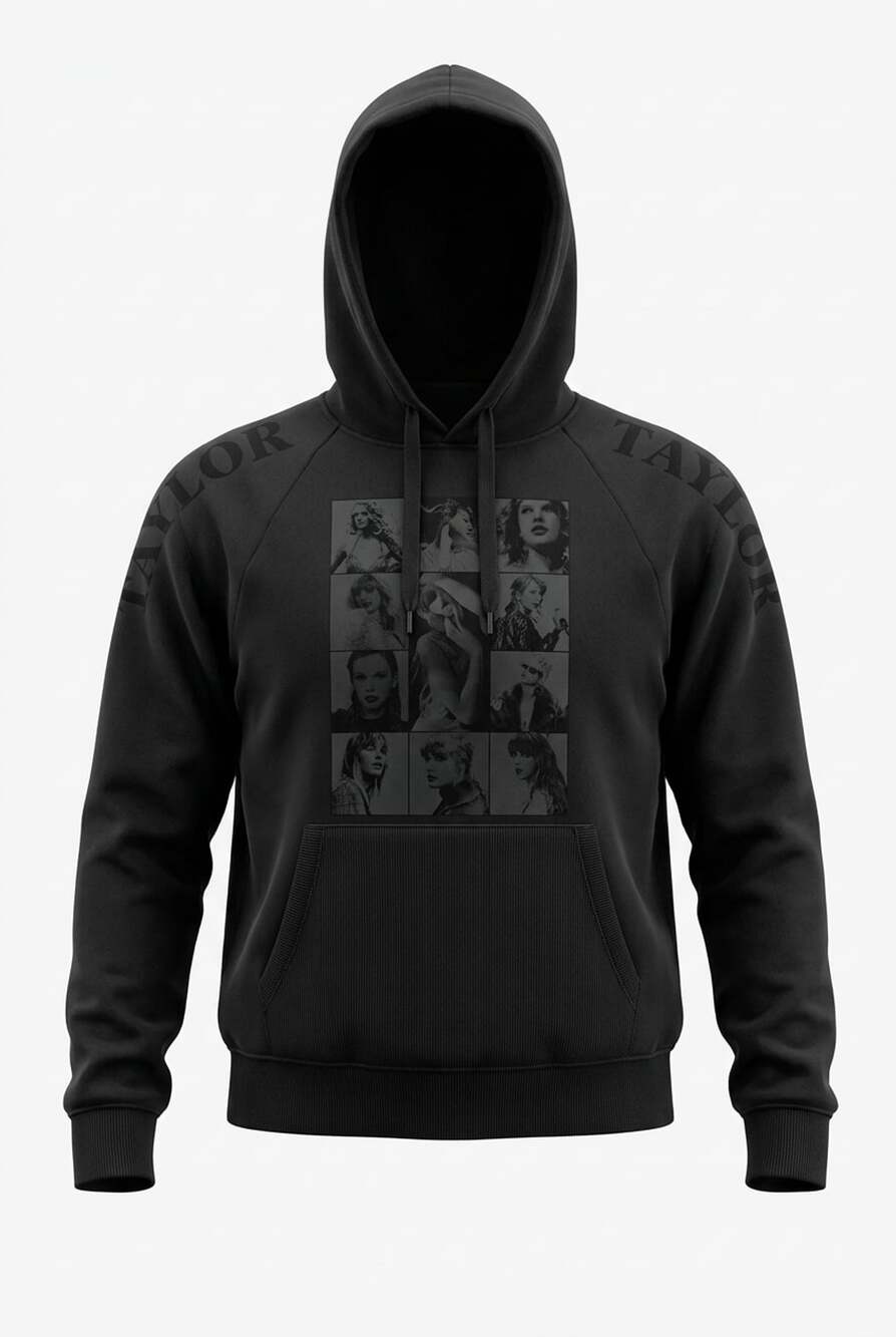 Taylor Swift Eras Tour 2023 2024 Black Hoodie XL Official Merch Photo Collage